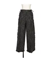 Tweed straight casual pants 0 Black