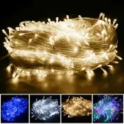 100/200/300/500 LED Plug in Solar Christmas String Fairy Lights Outdoor Wedding