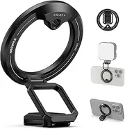 Neewer Magnetic Phone Tripod Mount Compatible with MagSafe iPhone 16 15 Pro Max Plus Samsung Galaxy Google Pixel, Phone Rig Holder w/Cold Shoe 1/4" Thread Adhesive Ring for Video Recording, PA030