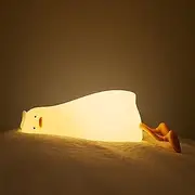 Hplvetoys Lying Flat Duck Cute Night Light,Touch Control, Type-C Rechargeable, Duck Lamp,Cute Light Up Duck
