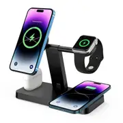 4 In 1 Apple Watch IPhone 14 13 12 Wireless Charger Dock Charging Station Black