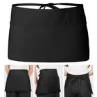 Black Waist Apron 3 Pockets Short Half Waist Apron Short Apron Hairdresser