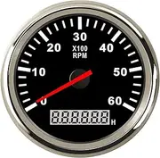 ALAGPNPMZH Digital Engine Tach Hourmeter Tachometer GaugeMeter Display for Motorcycle Motor Marine Car 6000/8000 /9990 RPM Speedometer(6000rpmBS)