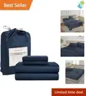 Luxury 450 Thread Count California King Sheet Set - Estate Blue 4 Piece Bedding
