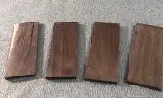 1/4" thick black walnut knife scales, knife handles, full tang, fixed blade