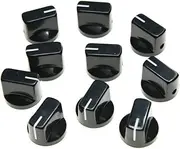 KAISH 10pcs Guitar AMP Effect Pedal Knobs Pointer Knob with Set Screw Black