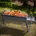Steel Stainless Steel Mesh BBQ Grill Foldable Portable Outdoor Camping Black