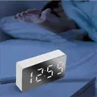 Home Decor USB Display Time Mirror Clock Digital Alarm Clock Snooze LED Display
