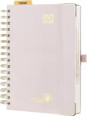POPRUN Academic Daily Planner 2025-2026 One Page A Day - [5.75" x 8.5"- Spiral H