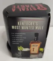 BRAND NEW LARCENY BOURBON WHISKEY MULE CUP MUG/ BLK METAL,BRUSHED NICKLE INSIDE