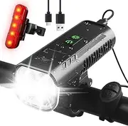 [Necomi] Bike Lights Bike Headlight,1200 lumens 5800mAh Battery USB Rechargeable Bicycle Headlight with Rotatable Stand, 13 Modes IP65 Waterproof
