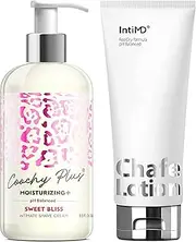 Coochy Plus Sweet Bliss & Chafe Lotion Kit - Intimate Shave Cream Prevents Razor Burn In-Grown Hair + Chafe Lotion Anti-Chafe Cream, Anti-Rubbing, Friction for Inner Thighs Armpit Running Cycling