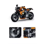 196pcs Orange Motorcycle Building Blocks - DIY Puzzle Blocks