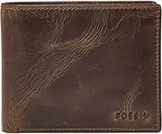 [FOSSIL] Men's Derrick Leather RFID-Blocking Bifold Passcase with Removable Card Case Wallet
