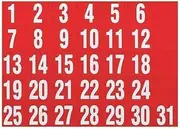 QUARTET QTMD31 Magnetic Dates RED Set of 31, Set of 31