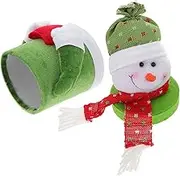 iplusmile Christmas Snowman Candy Holder Jar with Lid Festive Velour Candy Box for Holiday Decorations and Office Desk Organization