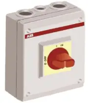 ABB NON FUSED ISOLATOR SWITCH 3-Poles 23A 2NO/2NC 7.5kW 3-Phase, Red Handle