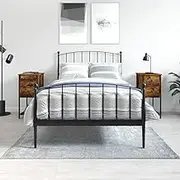 Smoked Oak Bedside Cabinets – 2 pcs Nightstands for Bedroom & Living Room Furniture - Engineered Wood Table with Storage, Adjustable Feet
