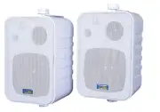 tic asp25 White 4.25" 3-Way Outdoor Weather-Resistant Patio Speakers (Pair)