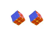 2PK Mustard Hypno Cube Trippy Patterns Puzzle Kids Children Brain Teaser Toy