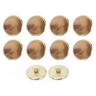 10pcs Metal Pattern Round Sewing Buttons 18mm Resin Craft Buttons, Light Brown