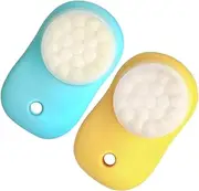 WRITWAA Ergonomic Facial Brush 2pcs Double-sided Face Washing Brush Massage Feature Safe Practical Cleansing Tool for Women Christmas Birthday Present