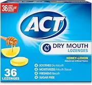 ACT Dry Mouth Lozenges With Xylitol, 36-Count, Sugar Free Honey-Lemon