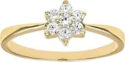 [Citerna] 9ct Yellow Gold Stone Set Daisy Cluster Ring