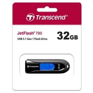 【Transcend創見】USB3.1 32G 16G JetFlash790 無蓋伸縮碟 隨身碟 32GB 16GB