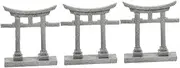 GANAZONO Aquarium Statues 3pcs Garden Micro Landscape Japanese Garden Decor Zen Garden Accessories Pagoda Garden Statue Miniature Gate Home Decoration Aquarium Crafts Small Decoration Fish Tank Stone