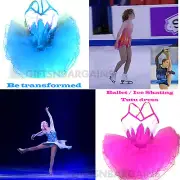 Girls Dance Ballet Dress Costume Sequin Tutu Ballerina Pink Blue S:M,L,Xl,XXL