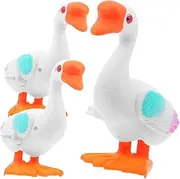 HANABASS 3pcs Wind-up Toys Jumping Goose Clockwork Toys Bright Colors for Easter Birthday