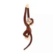 65CM Cute Long-Armed Monkey Shaped Plush Toy Monkey Long Arm Tail Soft Plush Hanging Doll Toy Home Decor Curtains Hanger Dark Brown