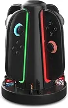 Switch 2 Controller Charging Dock, Fast USB-C Charging Station for Up to 4 Magnetic Switch 2 Joy-Cons, Joy-Con 2 Charging Dock (4-Port Magnetic)