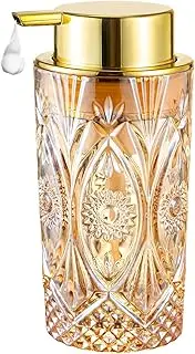 HiBidder Glass Foaming Soap Dispenser with Gold Pump, Foam Hand Soap Dispenser for Bathroom, Kitchen, Modern Home Decor （Foam Type/Gold）B9-2-AU