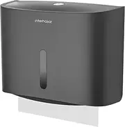 interhasa! Paper Towel Dispenser Wall Mounted Commercial Hand Tissue Box Holder Suitable for Foldable Tissue Paper for Bathroom, ABS 278 * 102 * 215 mm 0.52 kg Gray
