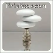 White Marbled Cascading Glass Lamp Finials/Nickel Base-Single Item