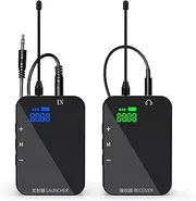 Wireless In Ear Monitor System, 2.4G Stereo Wireless IEM System with Transmitter Beltpack Receiver, Auto Pairing, Monitoring System for Studio Guitar, Plug and Play, 164ft