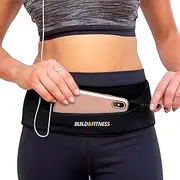 Build & Fitness YKK Zipper Running Belt, Fully Adjustable Waist with Key Clip – Slim, Comfortable – Fits All Phones, Keys, Cards, Airpods, GUs – for Men & Women – Run, Jog, Gym Workout, Cycle, Hiking