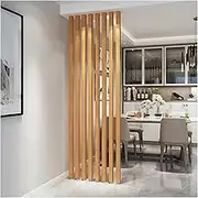 Floor to Ceiling Column Grille,Wood Slat Hall Partition Screen,Entrance Room Divider,Room Partition Post for Teahouse Coffee Shop Hotel(Brown 1,140cm/55.1in/4.6ft)