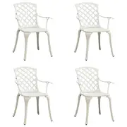 Garden Chairs 4 pcs Cast Aluminium White vidaXL