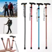 Folding Trekking Walking Hiking Sticks Anti-shock Adjustable Alpenstock Pole