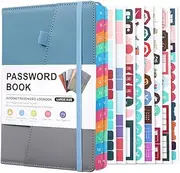 SUNCHSEN Password Keeper Book with Alphabetical Tabs for Seniors, Password Notebook for Internet Website Address Log in Detail,B Durable