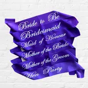 Purple Bridal Hen Party Sashes with White Writing