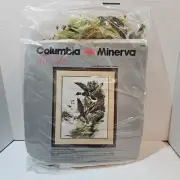 COLUMBIA MINERVA CREWEL STITCHERY KIT 7508 VTG 1977 Mallards In Flight 18X24