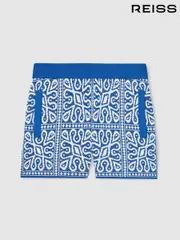Reiss Blue/White Redhill 13-14 yrs Tile Pattern Knit Shorts (AP0276) | $80