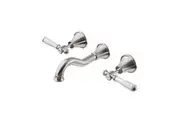Clasico Brushed Nickel Ceramic Handle Bath Tap Set