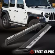 FOR 18-24 JEEP WRANGLER JL SIDE NERF BAR RUNNING BOARD W/RED DROP STEP PLATE 19 (for: Jeep)