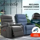 Levede Massage Recliner Chair Table Heated Lounge Sofa Armchair 360° Swivel