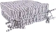 Nicola Spring Blue Stripe Seat Cushions - Pack of 2 - French Mattress Dining Chair Cushions Chair Pads Seat Pads Indoor Kitchen Outdoor Garden Patio Chair Pad Dining Bolster Cushion